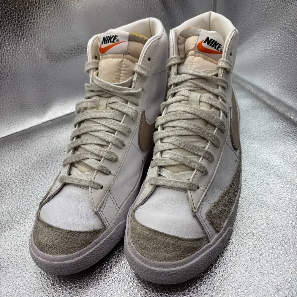 Size 8 Nike Blazer Mid '77‎ Vintage White Gray Oxford Womens Sneakers CZ1055-118